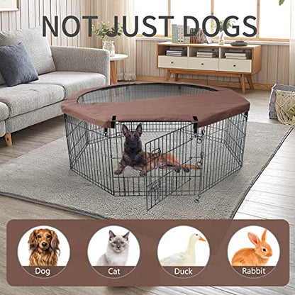 NEZUC Foldable Silver Metal Dog Exercise Playpen Gate Fence Dog Crate 8 Panels 30 Inch Height Puppy Kennels with Bottom Pad for Animals Outdoor Indoor (with Bottom pad, 8 Panels 30" H) - size: 30"H, style: Playpen+Bottom Pad