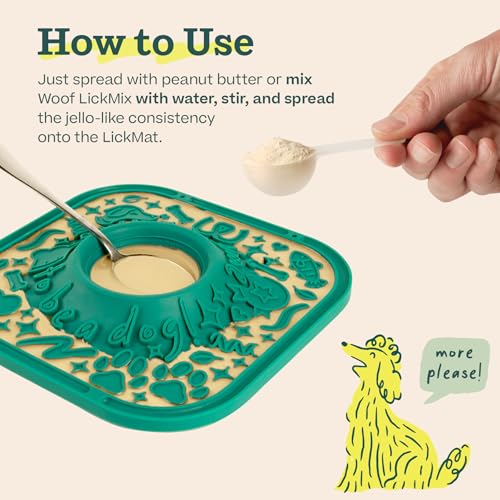 WOOF LickMat - Easy-to-Clean Lick Mat for Dogs - Slow Feeder Mat with Non-Slip Design - BPA-Free Silicone Lick Mat - Interactive Dog Toys - Lavender - color: Lavender