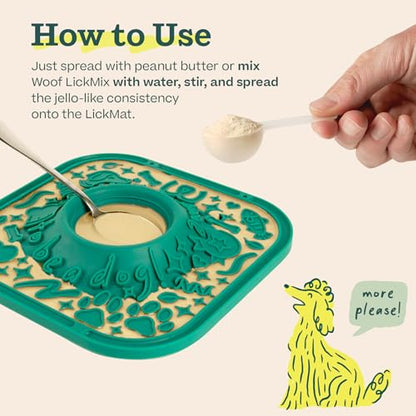 WOOF LickMat - Easy-to-Clean Lick Mat for Dogs - Slow Feeder Mat with Non-Slip Design - BPA-Free Silicone Lick Mat - Interactive Dog Toys - Lavender - color: Lavender