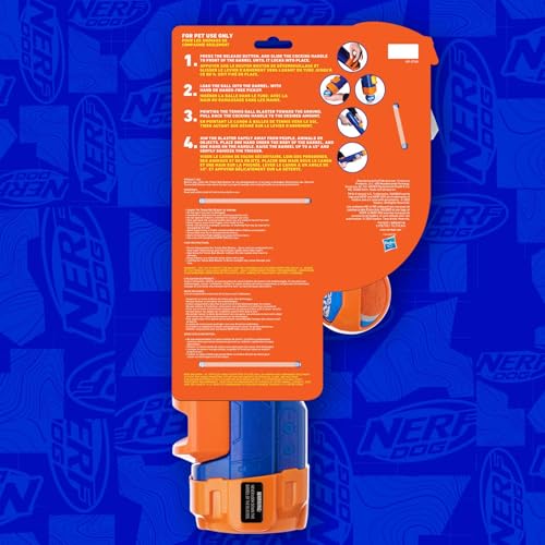 Nerf Dog Tennis Ball Blaster Dog Toy Blue/Orange, 16 Inch Compact Blaster with 1 Ball - size: 16 in Compact Blaster with 1 Ball