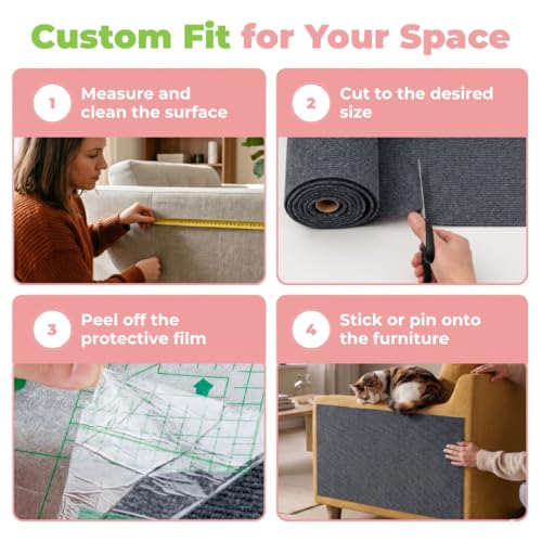 Best Pet Supplies Catify Cat Scratcher, Fun Interactive Scratchers, Posts, Poles, Claw Safe, Furniture Saver Indoor Play Support Natural Cat Behaviors Heavy Duty - Gray, 78.7 x 15.8 - color: Gray Mat - 78.7 x 15.8"