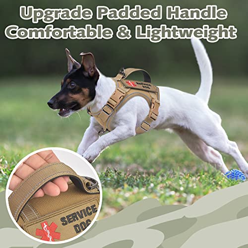 Tactical Dog Harness for Small Puppy, No Pull Military Service Dog Vest with Vertical Handle, Reflective Puppy Vest Harness for Outdoor Training (Khaki, XS) - color: Khaki