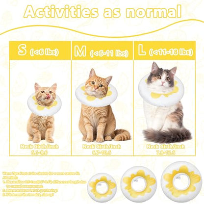 Cat Cone Collar Soft, Adjustable Cat Recovery Cone to Stop Licking, Cute Kitten Donut Collar After Surgery, Elizabethan Collars for Kittens, Lightweight Cats Neck Cones (Egg, Small) - color: Egg, size: Small