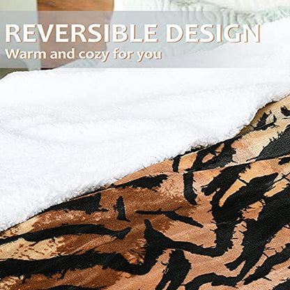 Catalonia Tiger Fluffy Sherpa Throw Blanket, Super Soft Mink Fleece Couch Blanket, TV Bed Fuzzy Blanket, Fluffy Comfy Warm Heavy Throws, Comfort Caring Gift,50x60 inches - color: Tiger, size: 50"x60"