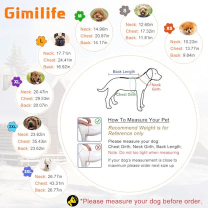 Warm Dog Winter Coat, Gimilife Dog Sweater Cold Weather Coats Waterproof Dogs Apparel Clothes Pet Jacket Padded Vest Outfit for Small Medium Large Dogs - color: Blue, size: 2XL ( 70+ LB | 23.62"Neck Girth )