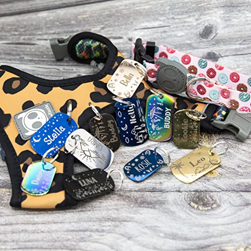 Personalized Dog Tag with 5 Lines of Custom Deep Engraved Durable Stainless Steel Pet ID Name Tag Designer Small Size Rectangle - size: Small, style: Regtangle