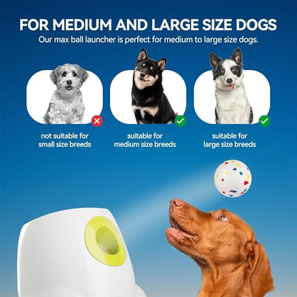 ALL FOR PAWS Automatic Ball Launcher for Dogs, Interactive Puppy Pet Balls Outdoor Thrower for Medium to Large Dogs, Ball Throwing Machine for Dogs, 6 ETPU Balls Included(2.5"), Rechargeable Battery - size: 2.5"ball launcher
