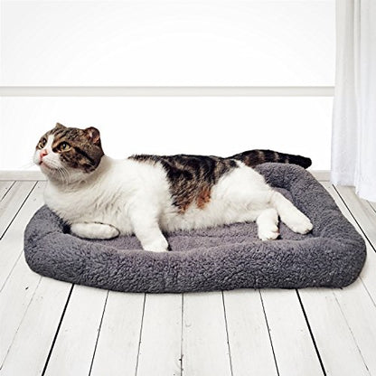 Cat Mat Bed 16" x 22" Pet Bed with Pillow Around for Dogs Cats Curled Sleeping Beds for Carrier/Crate Small to Medium Dog Cushion, Anti Skid Bottom, Medium - size: Medium(Rectangular)