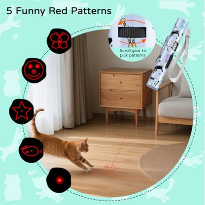 TBTeek Cat Toy, Battery Screen, Cute Fun Creative Body, Rechargeable, 7 Adjustable Patterns, Interactive Kitten Pet Dog Chase Toy for Fun Chase Play Exercise (1pcs) - size: 1pc battery display