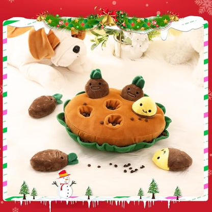 Skylety 7 Pcs Interactive Dog Toys Set, Snuffle Mat for Dogs, Treat Hiding Puzzle and Squeaky Plush, Sweet Potato Dog Toys for Small Medium Dogs, Training and Boredom Relief Plaything - style: Sweet Potato