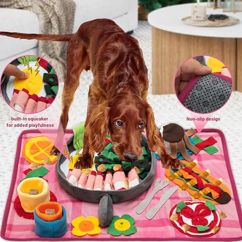 Snuffle Mat for Dogs, Interactive Slow Feeding Mat Toy for Small & Medium Dog, Puppy, Cat, Rabbit, Washable Encourages Foraging Exploration Pet Sniffing Mat Indoor