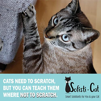 Sofisti - Cat Scratch Deterrent Tape for Furniture – 10 Double Sided Anti Scratching Sticky Tape - Cat Scratch Furniture Protector – Cat Training Tape Teaches Your Kitty Not to Scratch Your Couch - size: 10 sheets