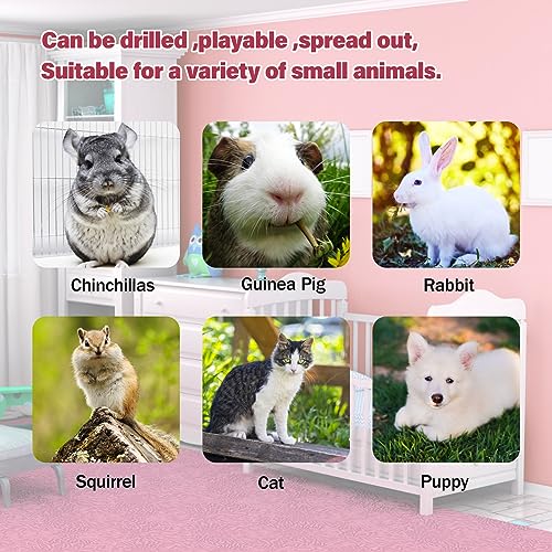 BWOGUE Bunny Tunnel Bed, 2-in-1 Collapsible Tunnel Tubes Toys with Removable Mat Hideout for Cats Kittens Rabbits Guinea Pigs Kitty - color: Red