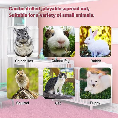 BWOGUE Bunny Tunnel Bed, 2-in-1 Collapsible Tunnel Tubes Toys with Removable Mat Hideout for Cats Kittens Rabbits Guinea Pigs Kitty - color: Red