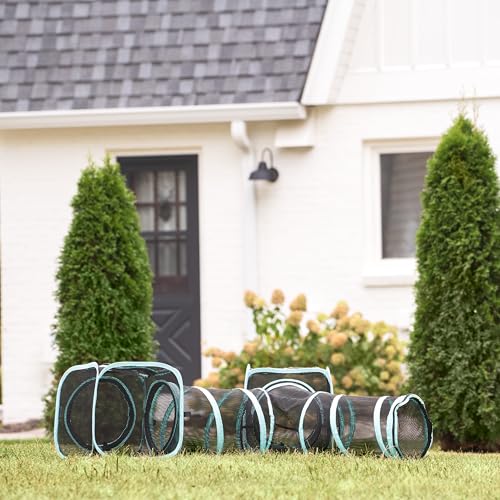 Kitty City Outdoor Catio Furniture and Play Kits for Cats, Three Way Tunnel - color: F) 3-Way Tunnel/Tent Combo