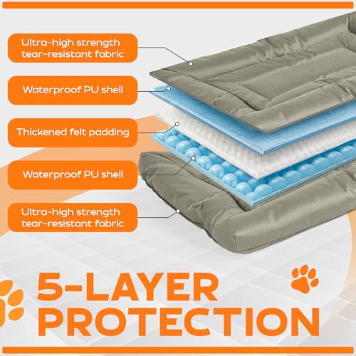 Dog Crate Mat – Chew Resistant Dog Bed for Crate, Soft Yet Durable Crate Pad Chew Proof, Machine Washable Dog Bed for Chewers, Multiple Sizes (Large) - size: Large