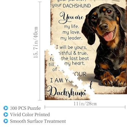 300 Pieces Jigsaw Puzzles for Adults, I Am Your Friend Your Partner Your Dachshund Art Puzzle, Stress Relief Concentration Training Brain Teaser Puzzle 15.7x11 Inch - color: Wooden Puzzle13, size: 300 Piece pcs
