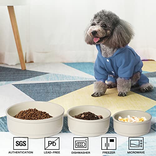 Sweejar Ceramic Dog Bowls, Dog Food Dish for Small Dogs and Cat, Heavy Duty Porcelain Pet Bowl for Canned Food and Water 17 Fl Oz（White） - color: White, style: Two-tone,5.5"x 2.2"(16 Fl Oz)