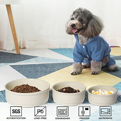 Sweejar Ceramic Dog Bowls, Dog Food Dish for Small Dogs and Cat, Heavy Duty Porcelain Pet Bowl for Canned Food and Water 17 Fl Oz（White） - color: White, style: Two-tone,5.5"x 2.2"(16 Fl Oz)