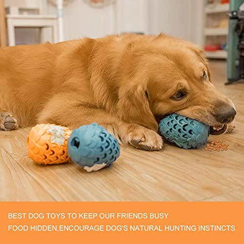 Indestructible Dog Toys for Large Aggressive Chewers - Durable Dragon Egg Dog Toy, Tough Treat Dispensing - color: Orange yellow