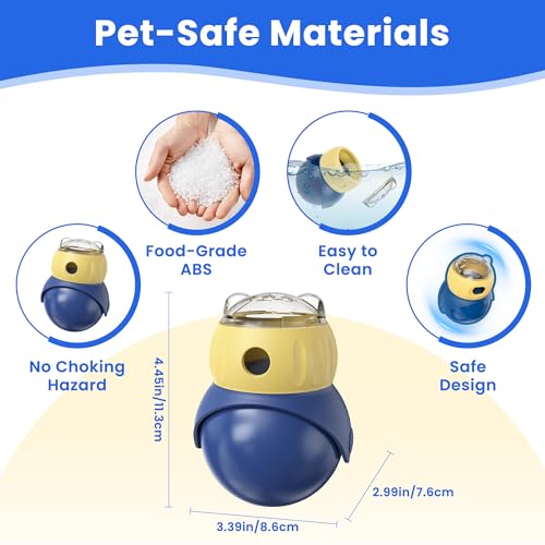 Cat Interactive Puzzle Toy, Adjustable Treat Dispenser for Indoor Cats, Safe Material Kitty Enrichment Toy for IQ Training, Mental Stimulation, Relieve Boredom, Gifts