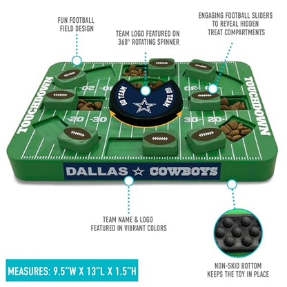 Pets First NFL Dallas Cowboys Large Puzzle Toy - Interactive Dog Treat & Slow Feeding Toy - color: DALLAS COWBOYS, size: Large