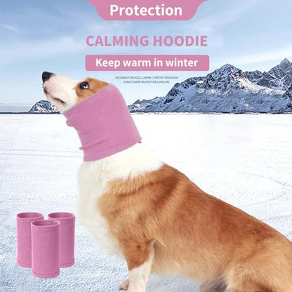 Nanaki Calming Ear Wrap - Quiet Dog Headband & Snood Ear Muffs for Anxiety Relief & Noise Reduction - color: Pink, size: Small