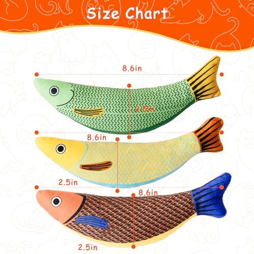 Soft Catnip Toys Fish, 3 Pack Bell Sound Cat Toys, Interesting Indoor Cat Kicker Toys, Durable and Highly Interactive Catnip Toys (Knife Fish) - color: Knife Fish