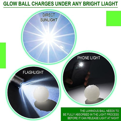 Liliful 10 Pcs Glow in the Dark Dog Toys 2.4 Inch Dog Balls Rubber Glowing Fetch Ball with Net Bag for Puppy Small Breed Dogs Only