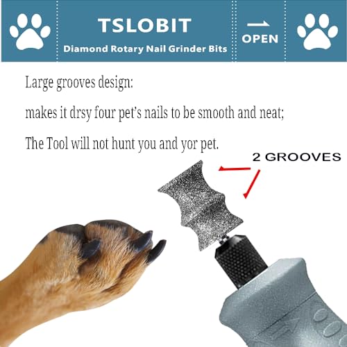 Diamond Dog Nail Grinder Bits Attachment,1/8'' Pet Nail Grinder Wheel for Dremel Dog Nail Grinder, Diamond Rotory Bit for Dogs&Pets Nail Care（Large B）
