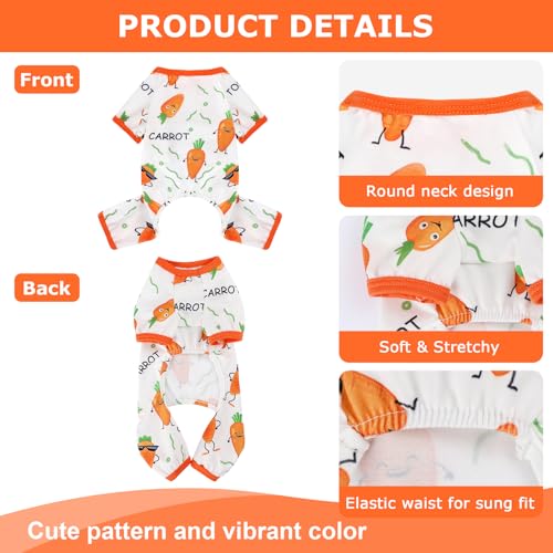 Dog Pajamas Pjs Spring Summer Dog Clothes for Small Dogs Girl - Boy - Small Size Dogs, Soft Stretchy Puppy Clothes Doggie Onesies Cat Pet Jammies Outfit, Carrot, XS - color: Carrot, size: X-Small（1-2 lb)