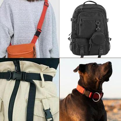 CooBigo 10 Pack 1-1/2" Plastic Side Release Buckle Dual Adjustable Outdoor Camping Tactical Backpack Belt Strap Webbing Bag Hardware Accessories 1-1/2" Dual Release Buckle Black - color: D#: 1-1/2"(10pcs)