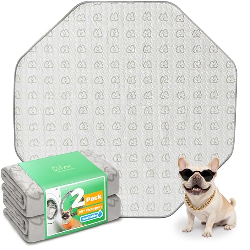 FXW Washable Pee Pads for Dogs, Leak-Proof & Non-Slip, Specifically Designed for FXW Rollick/Homeplus 24inch 8 Panels Dog Playpen, 29" Octagon, Khaki, 2 Packs - color: Khaki, size: 29" Octagon (2 Packs)