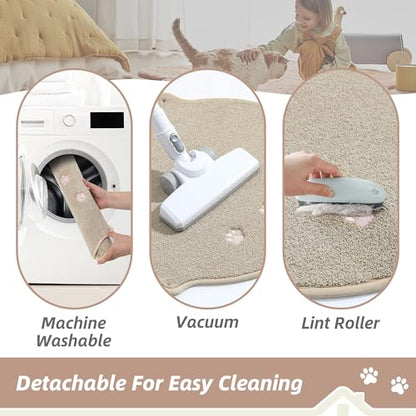 BEQHAUSE Cat Beds for Indoor Cats, Cat Cave Bed with Non-Slip Bottom, Anti-Scratch Cat House Cat Tent for Kittens and Small Dogs, Foldable Kitten Hideaway Machine Washable,22.8 * 22.8 * 20.8in, Beige - color: Beige