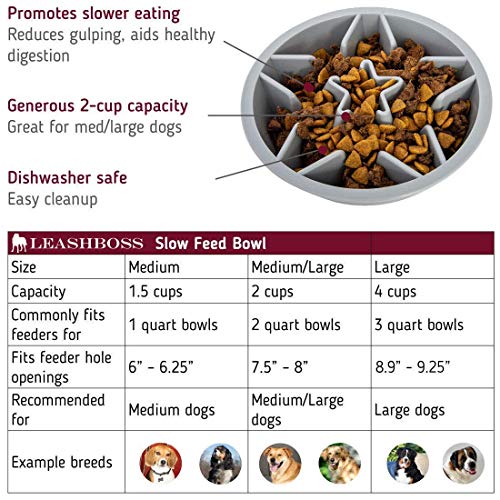 Leash Boss 2-Cup Slow Bowl and XL Mat - Silicone Food Mat (25"x17", Black) and 2-Cup Maze Dog Dish (Gray)