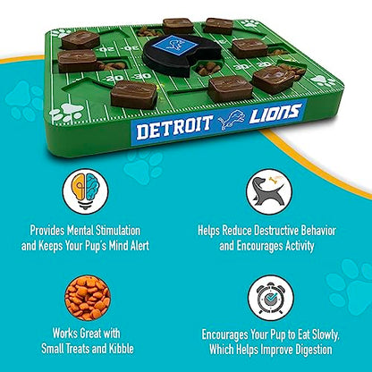 Pets First NFL Detroit Lions Puzzle Toy, Puzzle Treat Dog Toy, Interactive Dog Treat Toy, Dog Puzzle - color: DETROIT LIONS, size: Standard