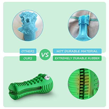 Cutiful Dog Toys for Aggressive Chewers Large Medium Breed, Indestructible Dog Chew Toys, Squeaky Interactive Tough Extremely Durable, Dogs Toothbrush Toys to Keep Them Busy - color: green