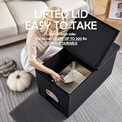 Cat Litter Box Enclosure Furniture Hidden Extra Large, Lift Design Lid Velvet Cat Washroom Bench Storage Cabinet | 35.4x19.7x19.7 in | Dog Proof|Urine Proof Inside|Quick Assembly| Easy Clean - color: Pink, size: XL 35.4'' x W19.7'' x H19.7''