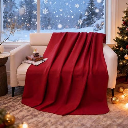 ZYFZCYBL Fleece Throw Blanket Blankets Bulk 6 Pack Soft Lightweight for Cozy Polar Fleece 50 x 60 Solid Pet-Friendly Colorful Bed Sofa Couch Fleece Fabric Travel Wedding Gift（Wine Red） - color: Wine Red