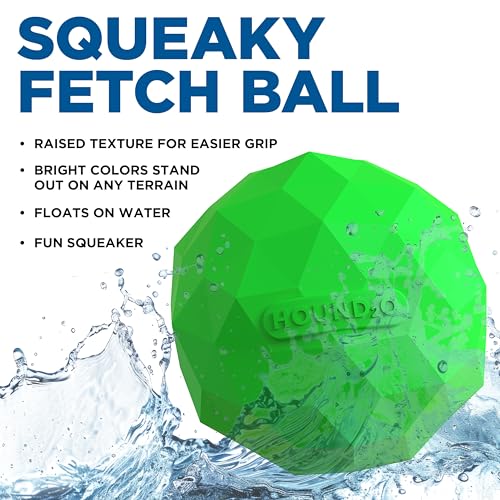 Dog Toys | Squeaky Fetch Ball for Dogs | Bright Green Floating Outdoor Dog Ball with Squeaker - color: Green