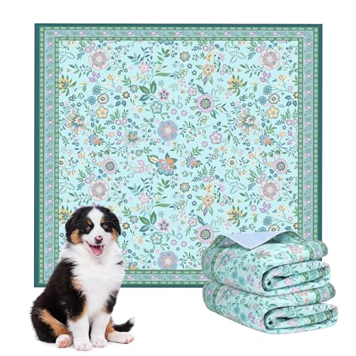 Pee Pads for Dogs Washable 48"x48", Extra Large Reusable Puppy Pads, Super Absorbent Whelping Pads Mat , Non-Slip Waterproof Pet Training Pads for Couch, Crate, Potty Training - color: Green, size: 48*48 Inch(Pack of 2)