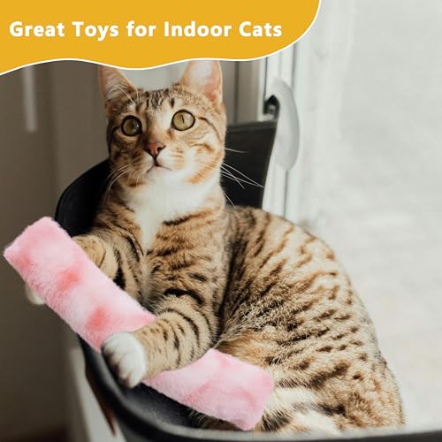 3 Pack Catnip Toys,Soft and Durable Cat Pillows Toys, Rich Color Catnip Toys,Indoor Interactive Cat Kicker Toy, Companion Toys for Cats (Pastel Set) - color: Pastel Set