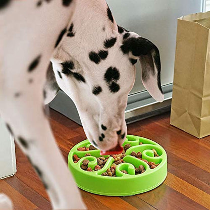 Slow Feeder Dog Bowl Anti-Choking Help Prevent Bloat Non Toxic BPA Free Feeding Dish SH-10303, Green