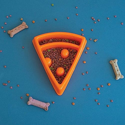 ZippyPaws - Happy Bowl - Slow Feeder Dog Bowl - Up to 10x Slower Eating - Dishwasher Safe, Non Slip - Pizza