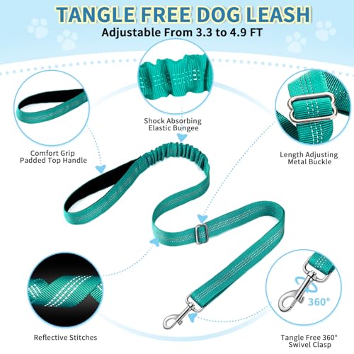 SlowTon No Pull Small Dog Harness and Leash Set, Puppy Soft Vest Harness Neck & Chest Adjustable, Reflective Lightweight Harness & Anti-Twist Pet Lead Combo for Small Medium Dogs(BL-Front Clip,XXS) - color: B-Teal - With Front Clip, size: XX-Small