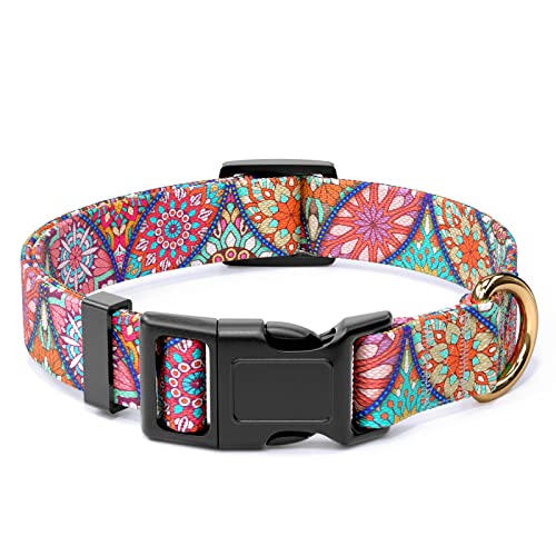 Rnivvi Dog Collar for Small Dogs, Cute Heavy Duty Adjustable Puppy Collar with Quick Release Buckle for Boy Girl & Female, Pet Accessories for Walking Running, XS Length 5/8" Width, Beautiful Mandala - color: Beautiful Mandala, size: XS (Neck 8-12", Width