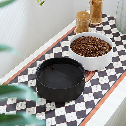 8'' Ceramic Dog Bowl - 70Oz, Heavy Duty, Non-Slip, Dishwasher Safe, Modern Style, Food Grade Stoneware Pet Bowl, Black - color: Bowl - Black, size: 8 inch