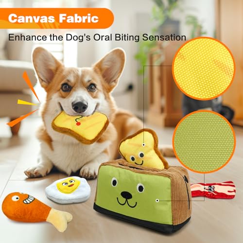 Hide and Seek Dog Toys, Squeaky Interactive Puzzle Dog Toys for Boredom and Stimulation, Dog Enrichment Toys for Small and Medium Dogs - Toaster - style: H-Toaster