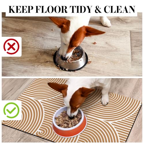 Eco-Friendly Pet Supplies: Absorbent Quick Dry Cat & Dog Food Mat, 16"x24" - color: Circle, size: M(16"×24")
