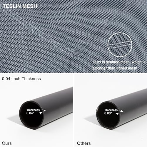 Love's cabin Elevated Dog Bed, Large Cooling Raised Pet Bed with Heavy-Duty Teslin Mesh, Durable Outdoor Dog Cot for Large Dogs, Breathable & Easy to Clean, 48"L x 35"W x 8"H - color: Grey